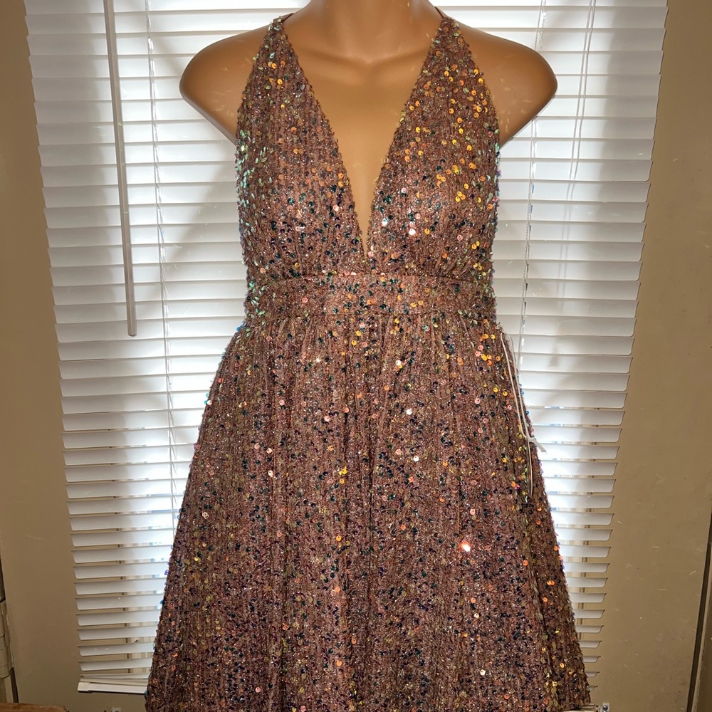 Medium Backless Sparkly Dress